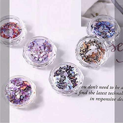 Kalolary 3D Schmetterling Nail Art Glitter Pailletten Bunte Schmetterling Nail Pailletten Acryl Pailletten Nagel Funkeln… – Bild 8