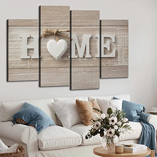 White Home Wall Decor Love Sweet Heart Canvas Wall Art For Living Room Abstract Farmhouse Sign Print Picture Modern Artwork Painting For Bedroom Bathroom Decoration 48"L X 32"H Giclee Wedding Gift #TOP1