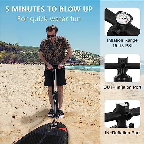 image for ANNTU Inflatable Paddle Board, Stand Up Paddleboard with SUP Camera Se