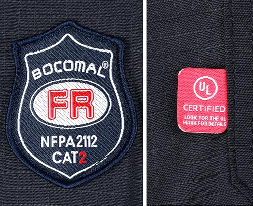 BOCOMAL Macacão FR de alta visibilidade 170 g, leve, resistente a chamas/retardante de fogo, Azul-ma