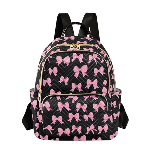 Image of ALAZA Funny Bow Black Women Backpack Purse Ladies Fashion Shoulder Bag Daypack Travel Bag 7.5L