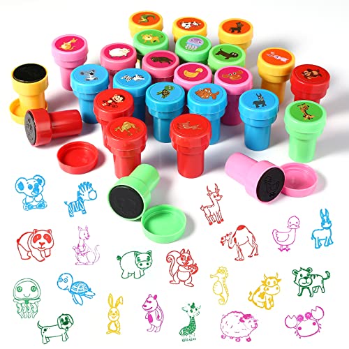 Kesote - Stocking Stuffers for Kids 26Pcs Animal Ink Stampers Self-inkling Stamps for Loot & Prize Bag Fillers Party Bags Fillers