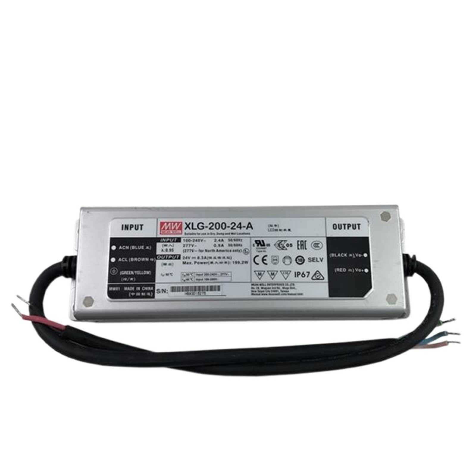 FCARUMIQP XLG-200-12-A 200W 12V 16A Constant Voltage Current LED Driver Power Supply Adjustable