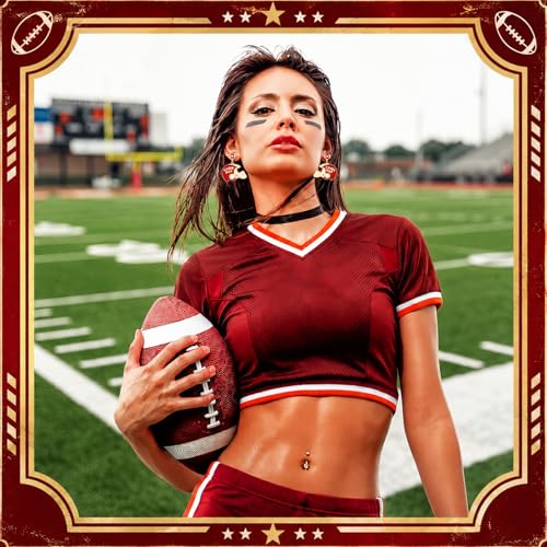Image of Liliaafar 4 Pairs Game Day Football Earrings for Women