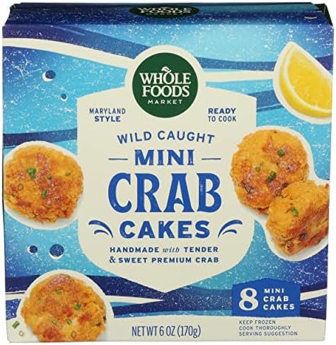 Whole Catch, Maryland Style Mini Catch Crab Cakes 8 Count, 6 Ounce (Frozen)