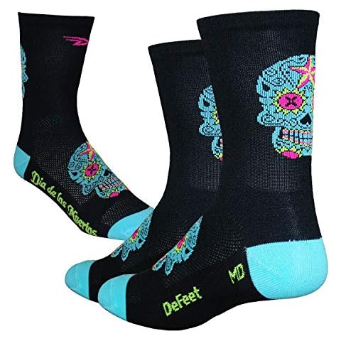 DEFEET - Aireator - Sugar Skull, Neptune, 5" Cuff, Cycling, Running, Walking, Everyday (Large, L) Cover