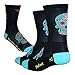 Defeet Aireator Tall Sugarskull Socks, Black/Neptune, Large