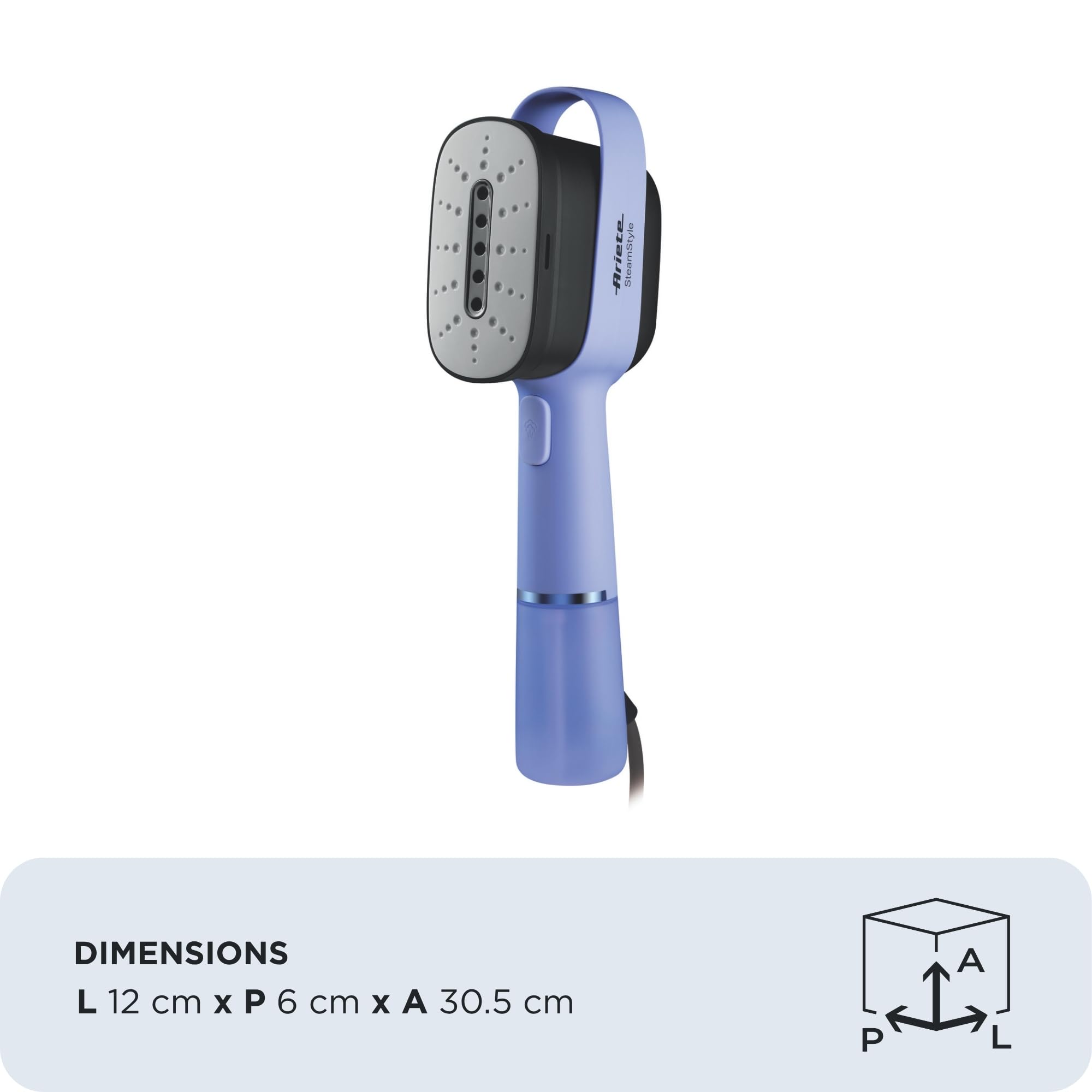 Ariete 4301/00 Steam Style, żelazko pionowe, prasa pionowa, 1200 W, Silne uderzenie parą 20g/min, Para w 30 sekund, pojemność 80 ml, fioletowy