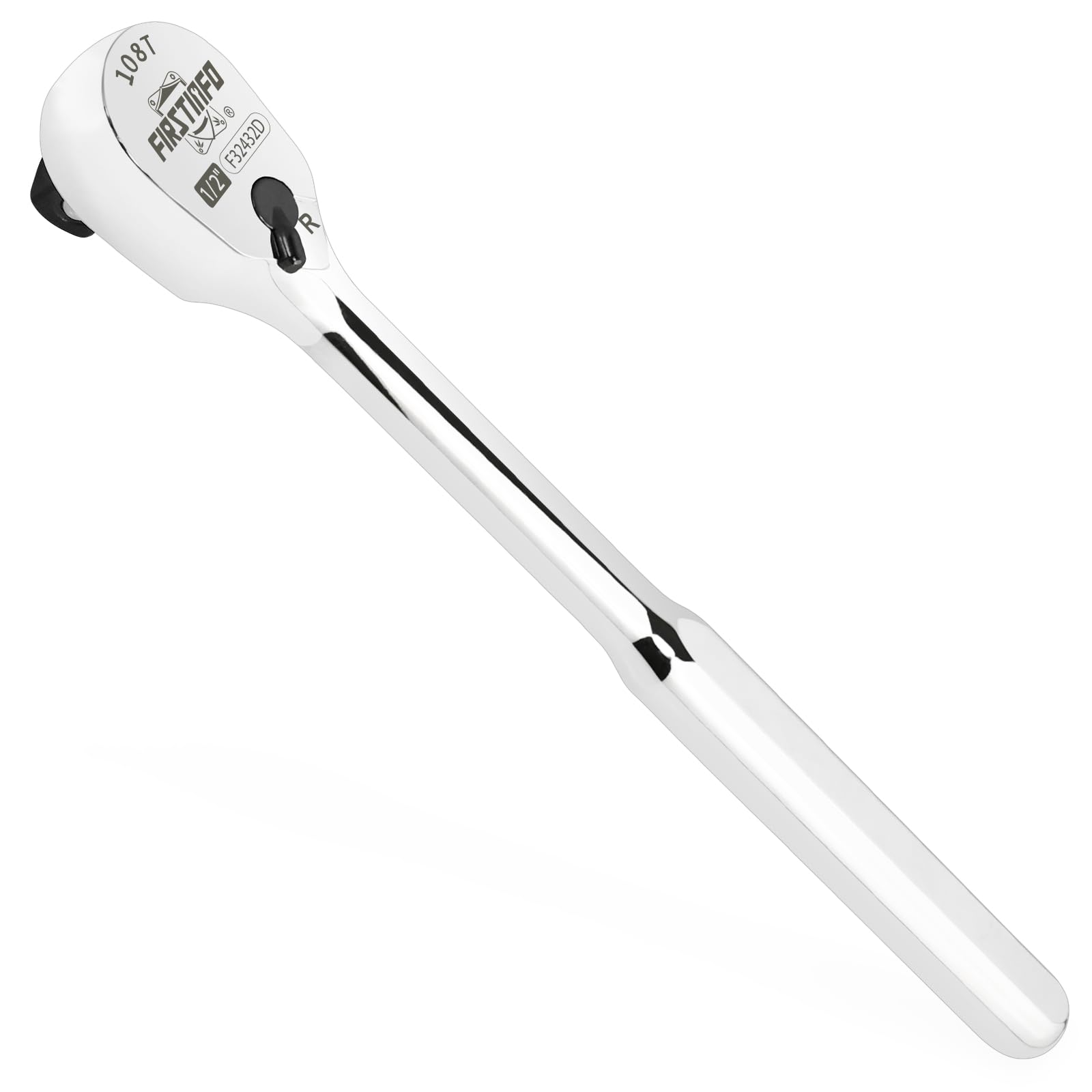 FIRSTINFO F32432D 1/2" Drive 108-Tooth Cr-V Steel Ratchet Handle Wrench Sealed Head Design | Reversible Stubby Ratchet Handle, Dust Proof Teardrop Enclosed Head — image 1