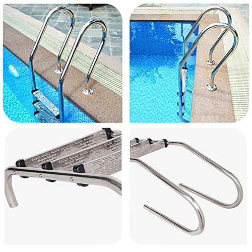 Escalera para piscina de acero inoxidable 2 peldaños antideslizante miniatura 2