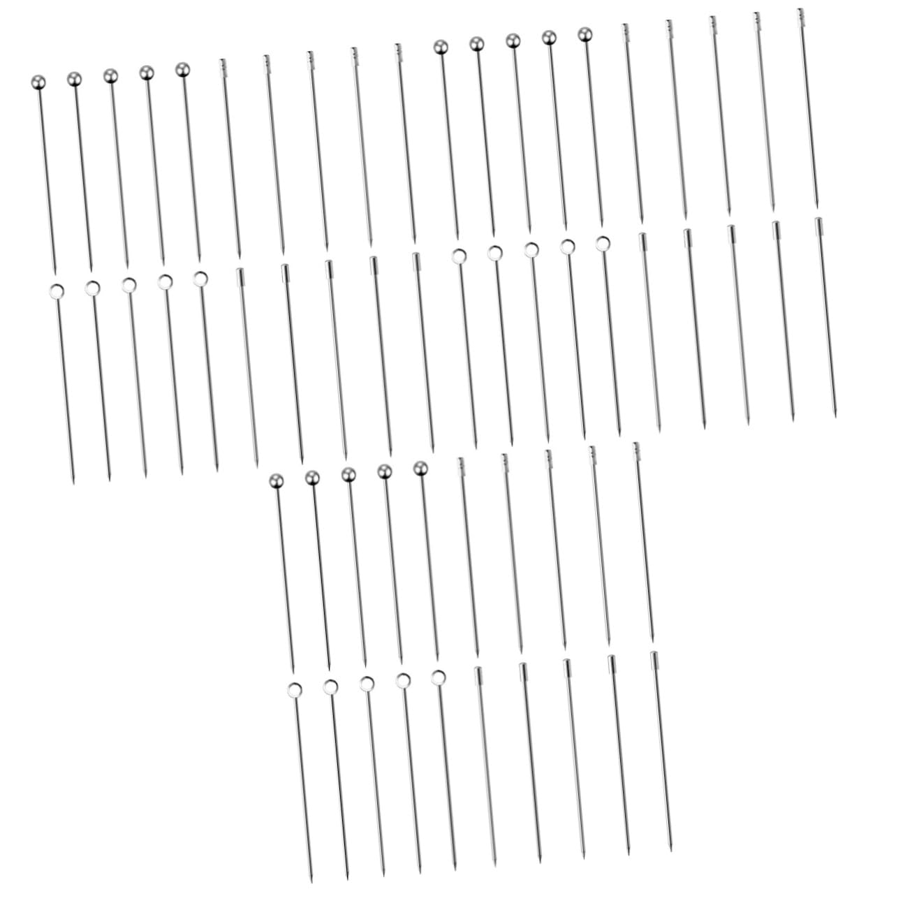 Mobestech 3 Set di Decorazione del Cocktail Acciaio Riutilizzabile Bevanda Bere Cocktail di Spiedini Contorno Portatile Margherita Ghiacciato Agitazione Inossidabile 20 Pezzi*3