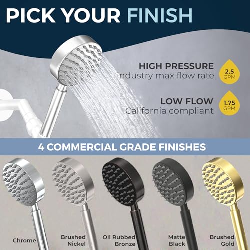 HammerHead Showers® Solid Metal Hand Held Shower Head - OIL RUBBED BRONZE - 1.75 Low Flow Shower Heads 4 Inch Spray Wand | Made from 304 Stainless Steel with Silicone Nozzles by HammerHead Showers - Image 3