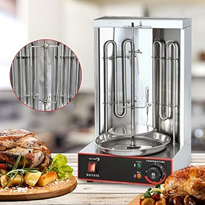 2 Brenner Dönergrill 3000W Gas-Vertikal Drehspieß Grill Hähnchengrill Tischgrill 50-300℃ Elektro Dönergrill Dönermachine 29.5x26.5 x48.5 cm für Zuhause, Restaurant – Bild 4