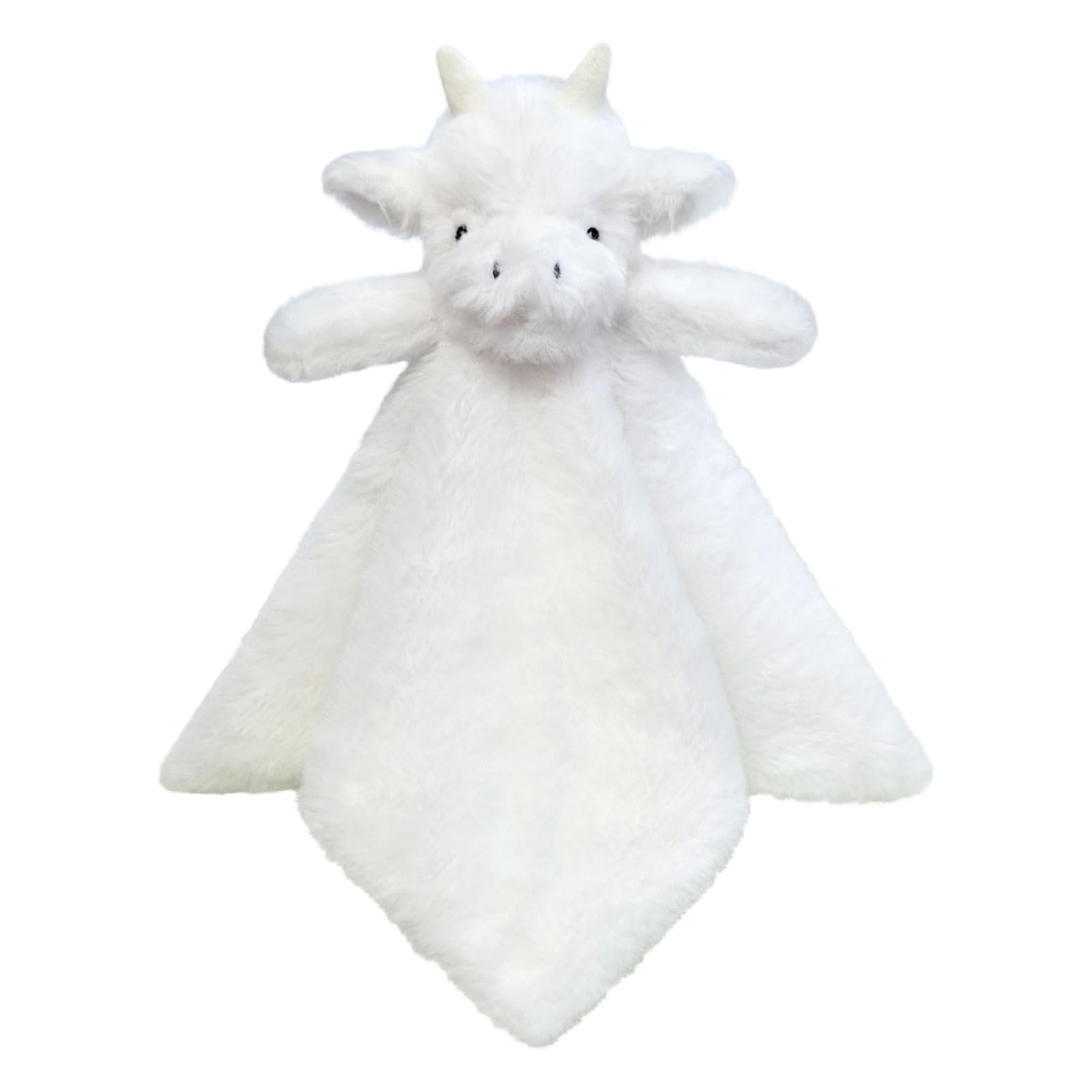 Baby White Dragon Soft Stuffed Animal Security Blanket, Plush Dinosaur Character Lovey Blanket, Baby Shower/Nursery Gift, Newborn Infant Toddler Snuggle Blankie for Girls Boys, 14 Inches