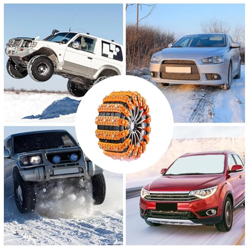 Cadenas para neumáticos de nieve coche kit de 10 bridas de tracción ajustables antideslizantes 4