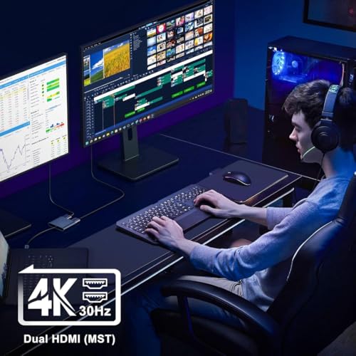 Image of Scalebee USB Type C Dual HDMI Adapter Splitter Extended 4K@60hz