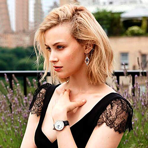 18K Gold-Plated 925 Sterling Silver Hook Twist Leaf Holiday Hypoallergenic Dangle Earrings for Women Gifts Engagement Wedding with Austrian Daiamond Cut Waterdrop Crystal Hight Polished Long :1.9 IN2