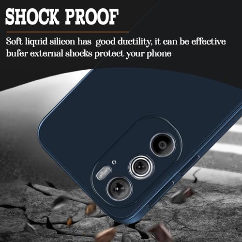 Image of Back Cover for Motorola Edge 30 Pro 5G | Full Camera Protection | Premium Liquid Silicon Case | Flexible Bumper Case for Motorola Edge 30 Pro 5G (Dark Blue)