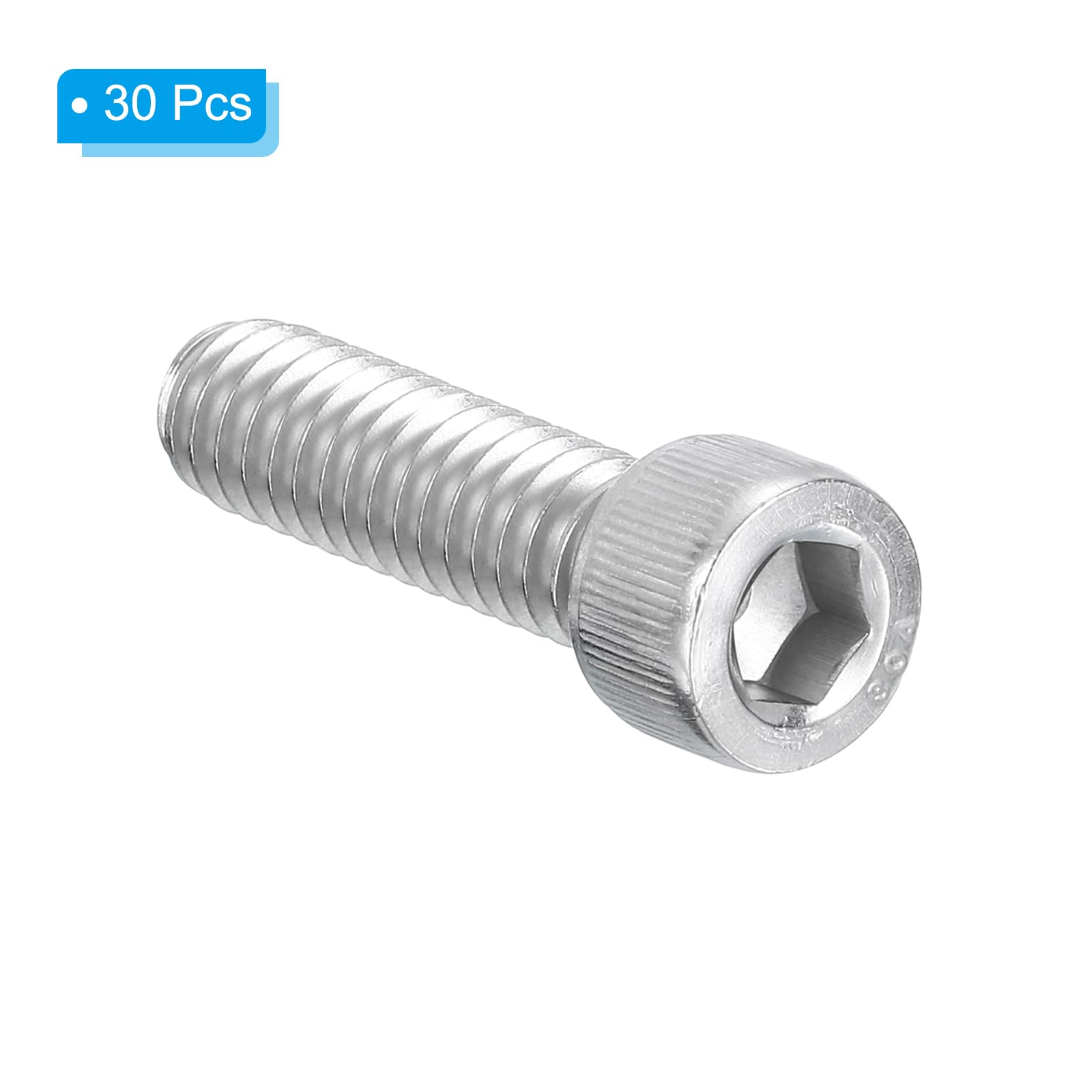 PATIKIL 1/4-20 x 7/8" Hex Socket Cap Head Screw Bolt, 30Pcs 304 Stainless Steel 18-8 - Image 3