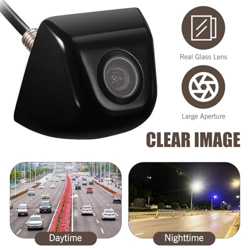 Image of 1 PC Car Rear View Camera, 1.14 inch x 1.3 inch x 0.39 inch Metal 170 Degree Wide Angle IP68 Waterproof Four Pin Ultra High Definition Night Vision Reversing Camera, Universal for Cars (Black)