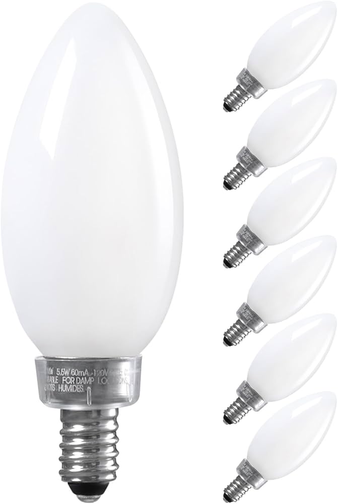 TORCHSTAR Dimmable E12 LED Candelabra Bulb,UL Listed,60W