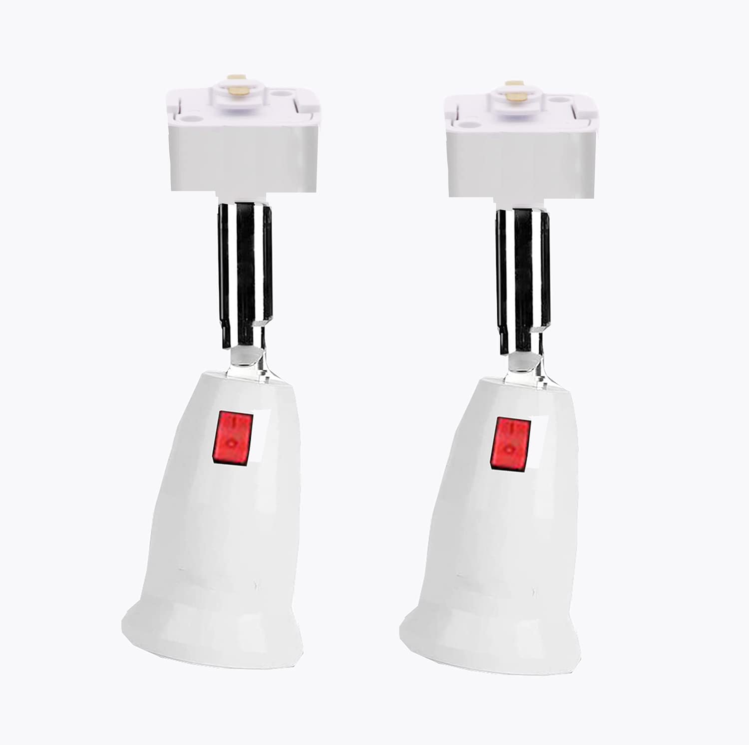 Bulbs Socket adapte, Dimmable LED Track Light Head,Adjustable Tilt Angle Track Lighting Fixture,120V 360° Angle for Accent Task Wall Art Exhibition Lighting - 2 Pack