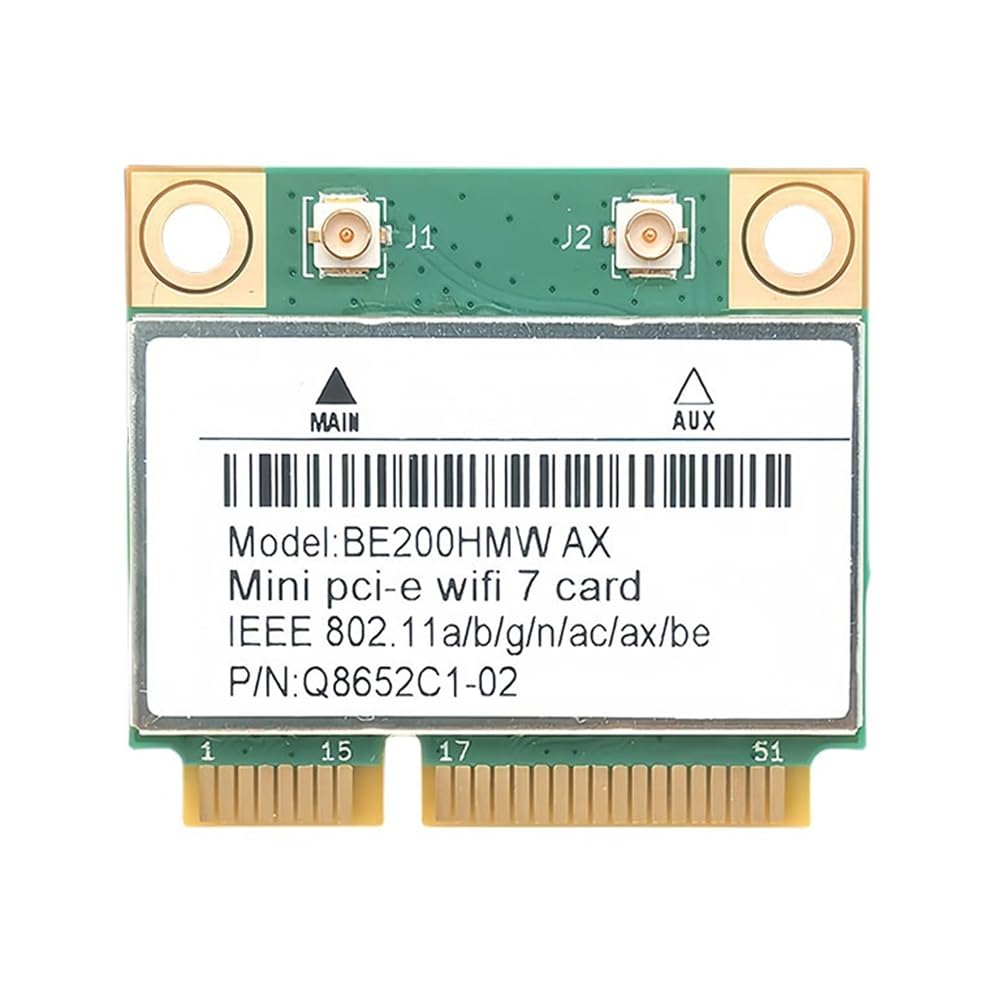 Carte WiFi 7 PCI-E WiFi BE200 BE200HMW 8774 Mbps 2,4 G/5 G/6 GHz pour Adaptateur Réseau Bluetooth 5.4 802.11BE Antenne Externe