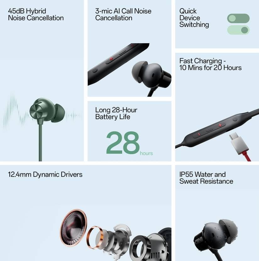 Image of NIXST Original Wireless Neckband Z2 ANC - Advanced ANC Tuning, Crystal HD Calling Mic, Powerful Bass Engineering & Instant Charging Support (Black Color)