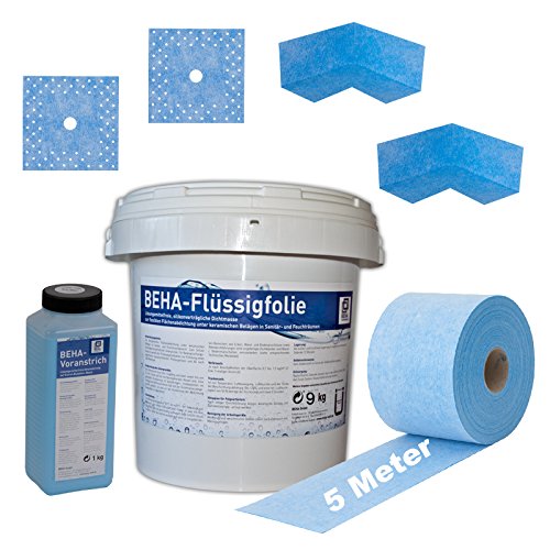 Preisvergleich Produktbild BEHA Dichtset 5, Dichtband, Innenecken, Wandmanschetten, Flüssigfolie, Tiefengrund