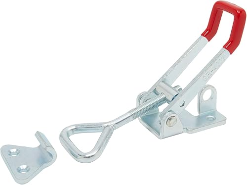 Miniatura 5 de Abrazadera de pestillo de palanca ajustable, paquete de 4, 8 x 1.7 pulgadas, cierre de sujeción de capacidad de 1320 libras para armarios, puertas y