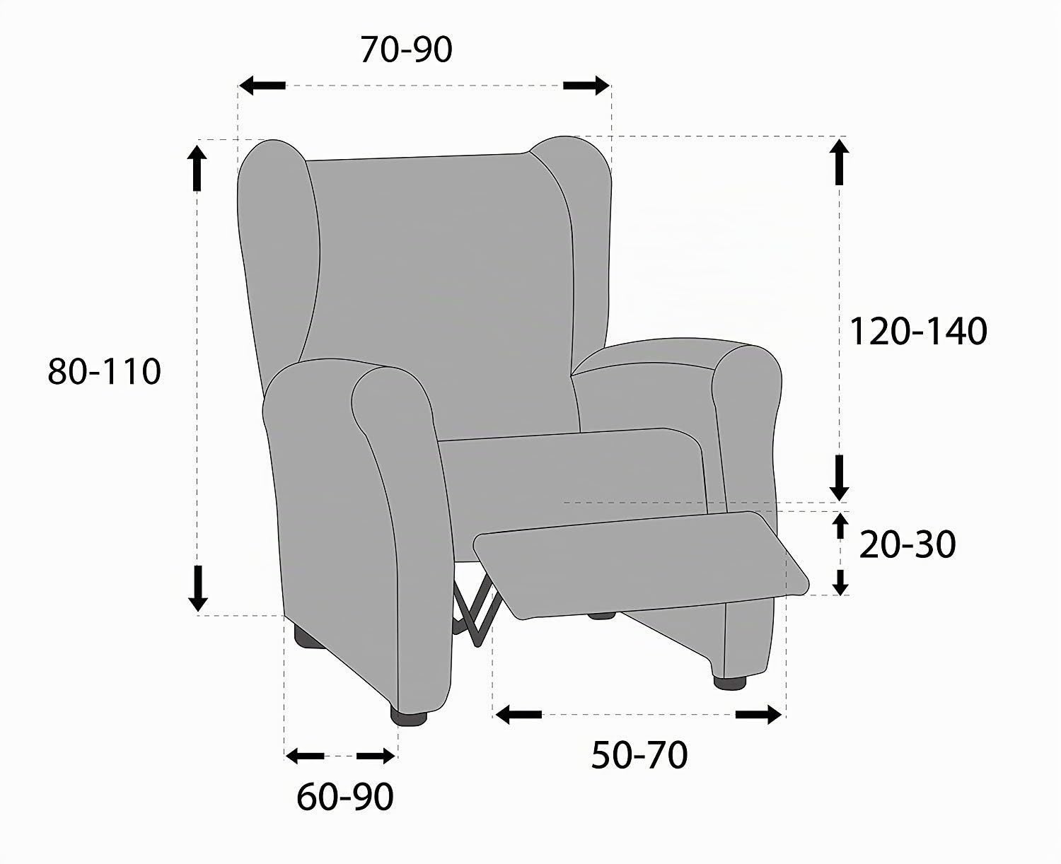 Martina Home Fodera per Poltrona, Poliestere Cotone, Antracite, Relax