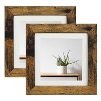 Cornice Portafoto In Legno Nero Invecchiato 13x13 Cm - Per Foto 5x5 Pollici, Da Parete O Da Tavolo, Con Plexiglass