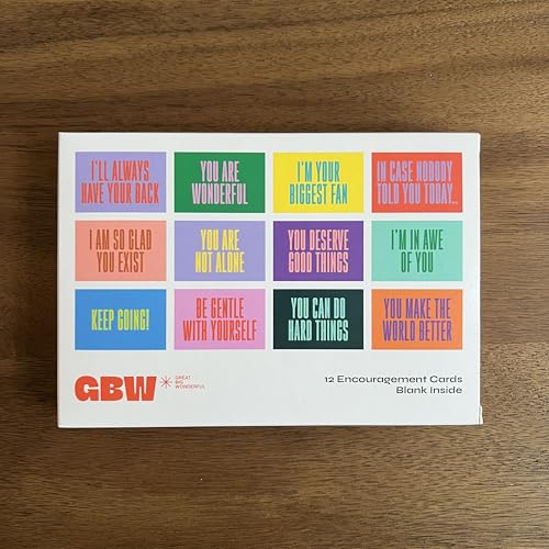 Image of Encouragement Card Pack - Set of 24 - Bold Bright Modern - Spirituality Positivity Any Occasion - 2 of Each With Envelopes