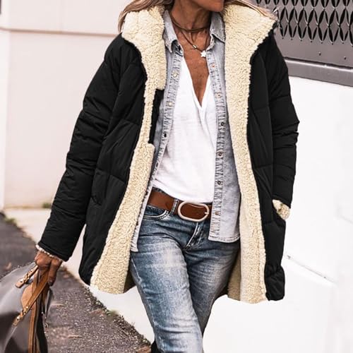 Chaqueta acolchada impermeable y abrigo largo de invierno para mujer con forro polar 2