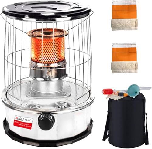 Calentador de estufa de campamento de queroseno, quemador de parafina portátil para interiores y exteriores, camping, pesca en hielo, calefacción envolvente ajustable con potencia de fuego