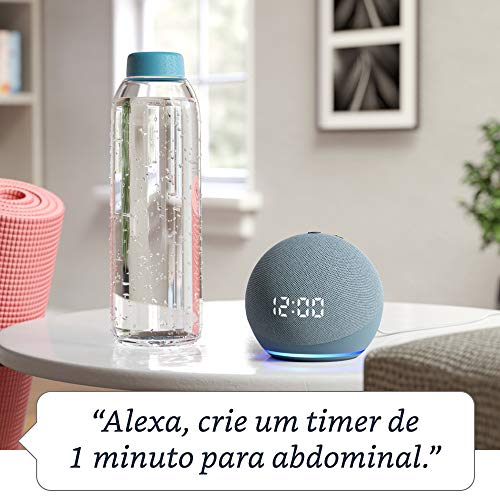 Echo Dot (4ª geração): Smart Speaker com Relógio e Alexa | Música, informação e Casa Inteligente - Cor Branca - Imagem 5