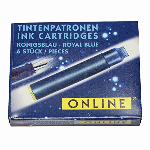 Online Schreibgeräte 17113/12 - Cartuchos para pluma estilográfica, color azul