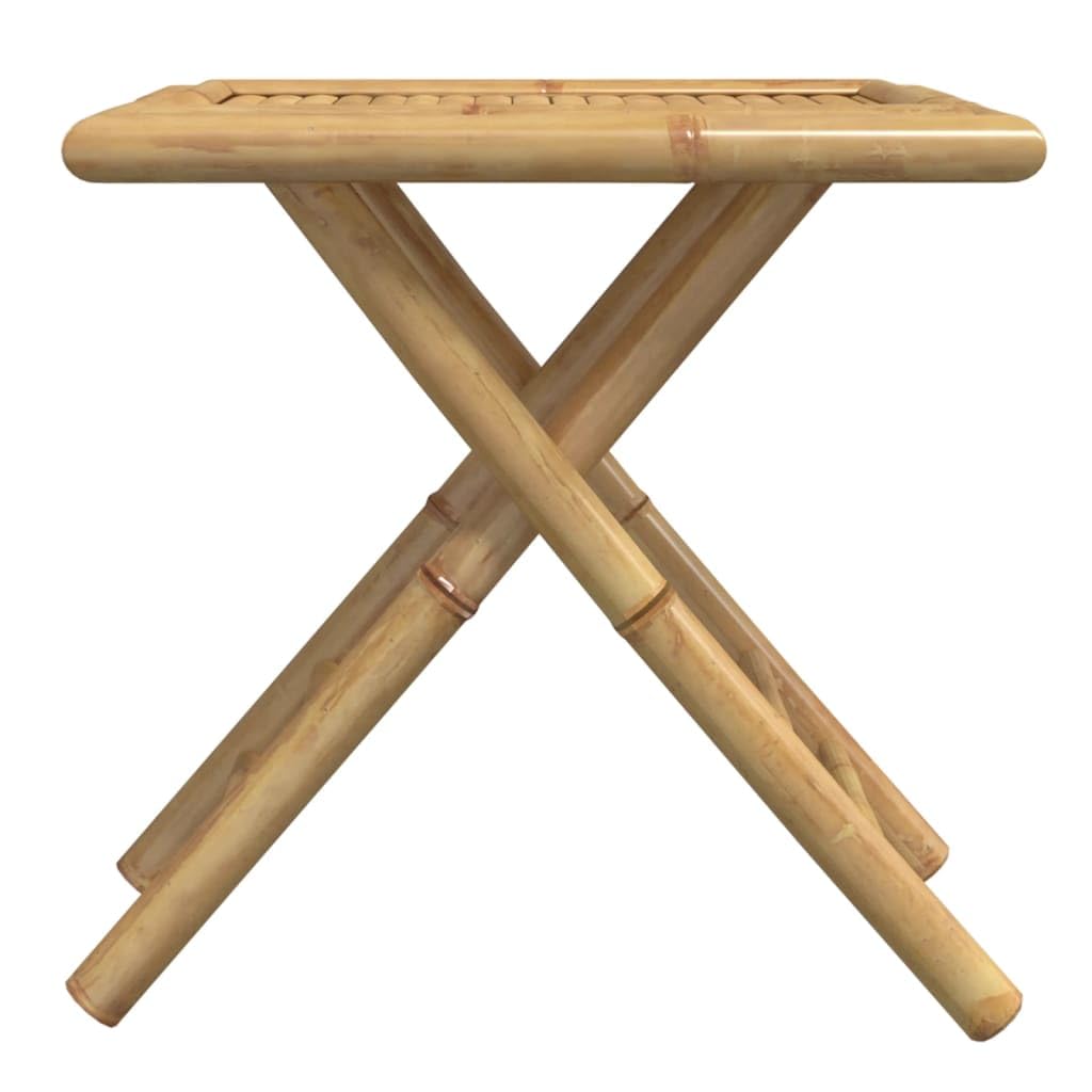 Mesa de jardín plegable de bambú de 45 x 45 x 45 cm, diseño moderno, resistente y duradero, pequeña mesa auxiliar al aire libre para terraza, jardín, camping y balcón