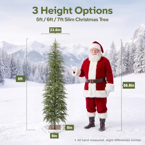 VeriNaTural Unlit Christmas Tree 6ft, Skinny Slim Pencil Xmas Tree by VeriNatural - Used condition - Image 5
