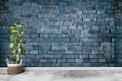 Image of DWELLSINDIA 3D Brick Midnight Blue Self Adhesive Wallpaper Waterproof, Scratch Resistant, Laminated 41cmx244cm