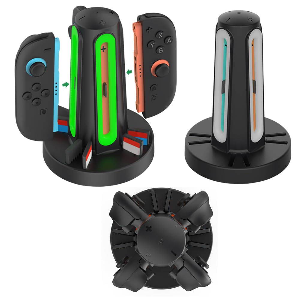 Caricabatterie magnetico 4 in 1 per Switch 2 Stazione di Ricarica per Controller Switch 2 Supporto di Ricarica Rapida