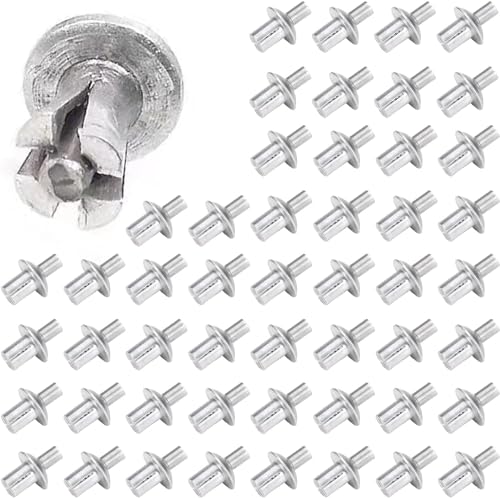 Aluminum Core Rivets with Round Head,Half Round Head Knock Type Expansion Rivets Dome Head Core Rivets,Hammer Drive Nail in Anchor for Home, Electronic, Precision (50pcs)