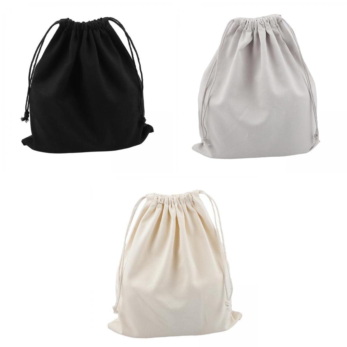 3x Canvas Drawstring Storage Bag Shoes Laundry Organizer Pouch Portable-picture-15