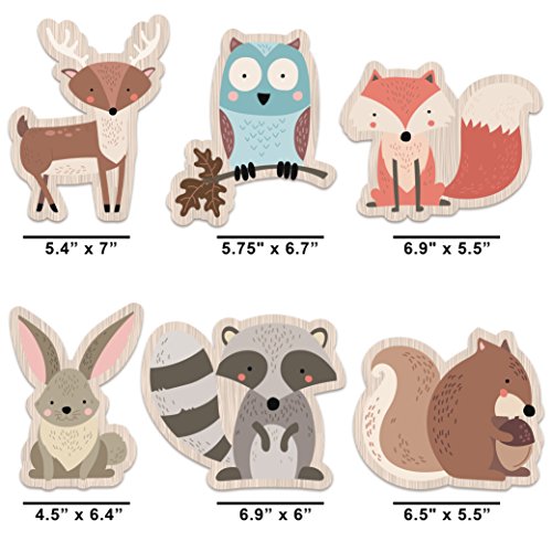 Woodland Creatures Large Laminated Card Stock Cutouts | Woodland Animal Baby Shower Decorations | Forest Animals Party Supplies | Set Of 6 Heavy Card Stock Figures | Durable And Reusable #TOP2