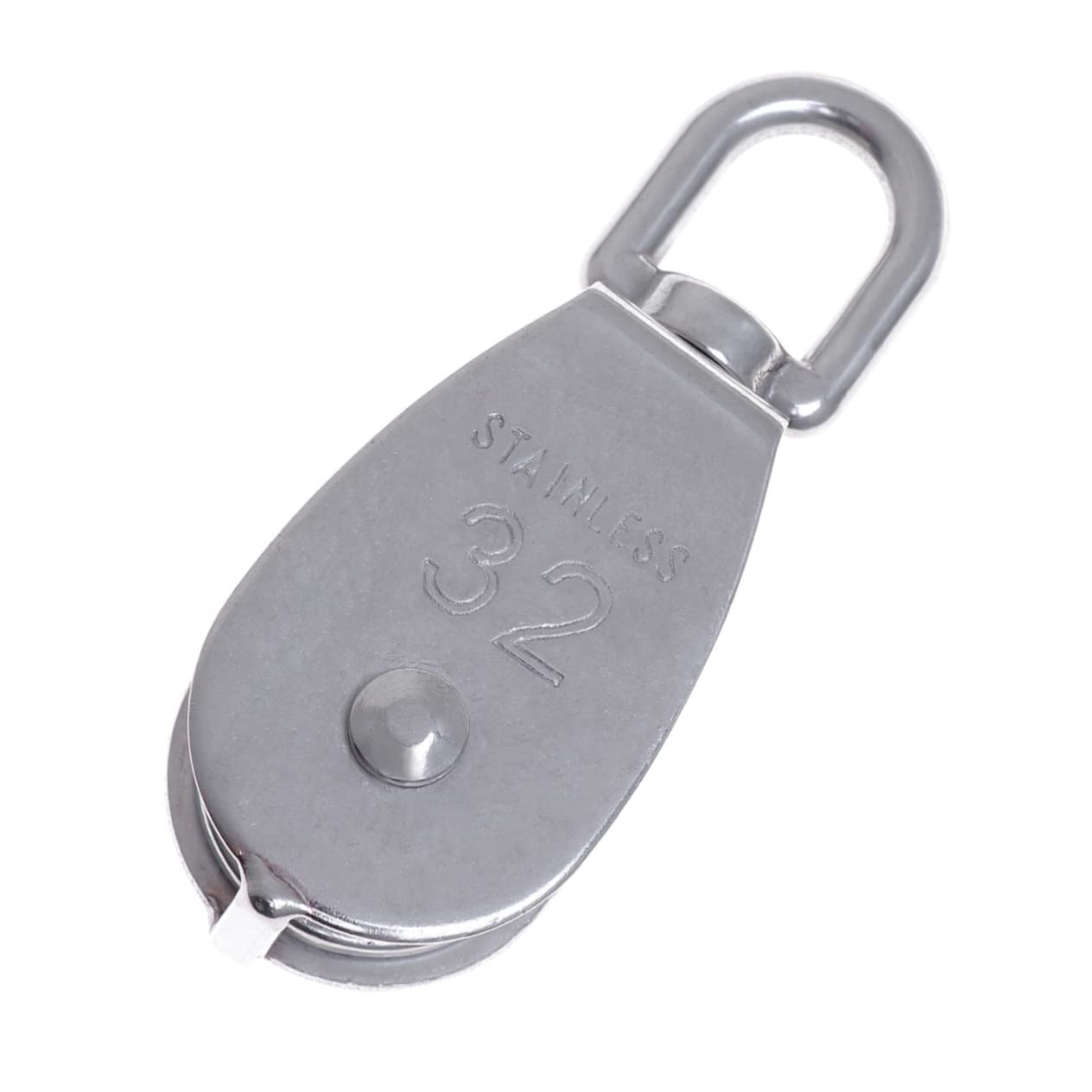 CANIGHT 32mm Stainless Steel Pulley for Winch 304 Steel Single Sheave 95mm Tall 250kg Max Load Marine Grade