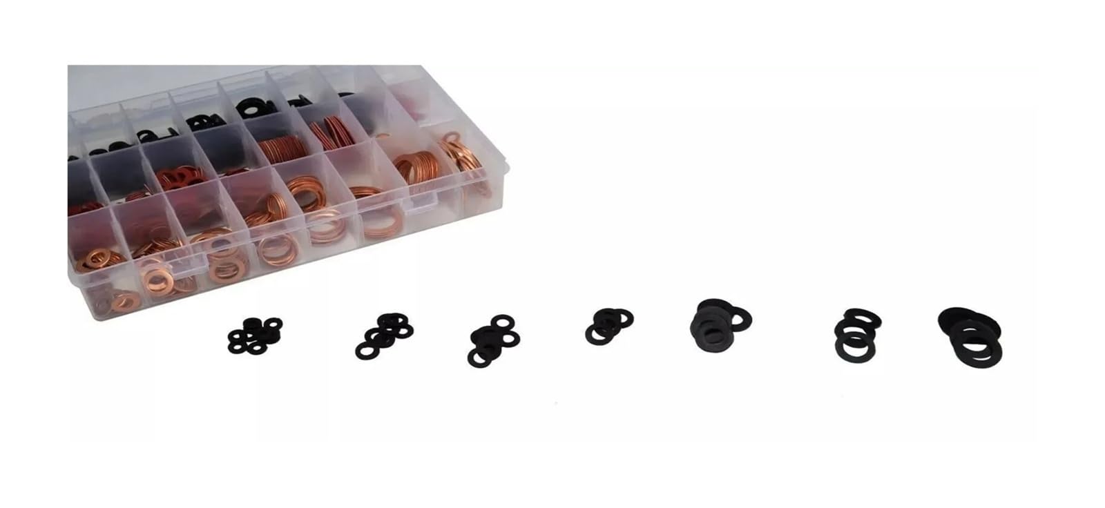 680PCS Rondelle di Rame Kit Guarnizioni in Fibra di Carta Nylon Rosso M4/M5/M6/M8/M10/M14/M16 M18 M20 M222Per Rondella Tappi Coppa
