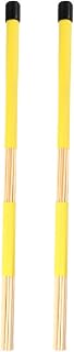 Milisten Cepillos de Batería de Repuesto 1 par de Baquetas de Madera para Batería de bajo Volumen Y Ligeras para Jazz Y Música Folclórica Color Amarillo
