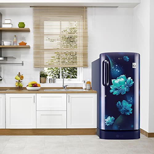 Image of LG 190 L 5 Star Inverter Direct-Cool Single Door Refrigerator Appliance (GL-D201ABCZ, Blue Charm, Base stand with Drawer, 2022 Model)