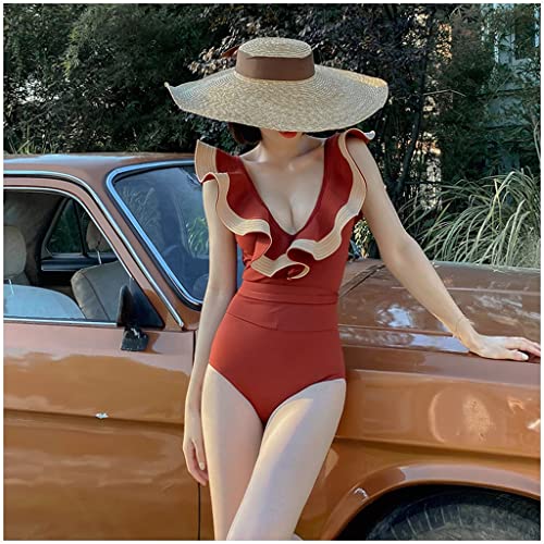 Maillot de bain minceur CLSDRZC pour femme avec effet froncé gainant et style vintage