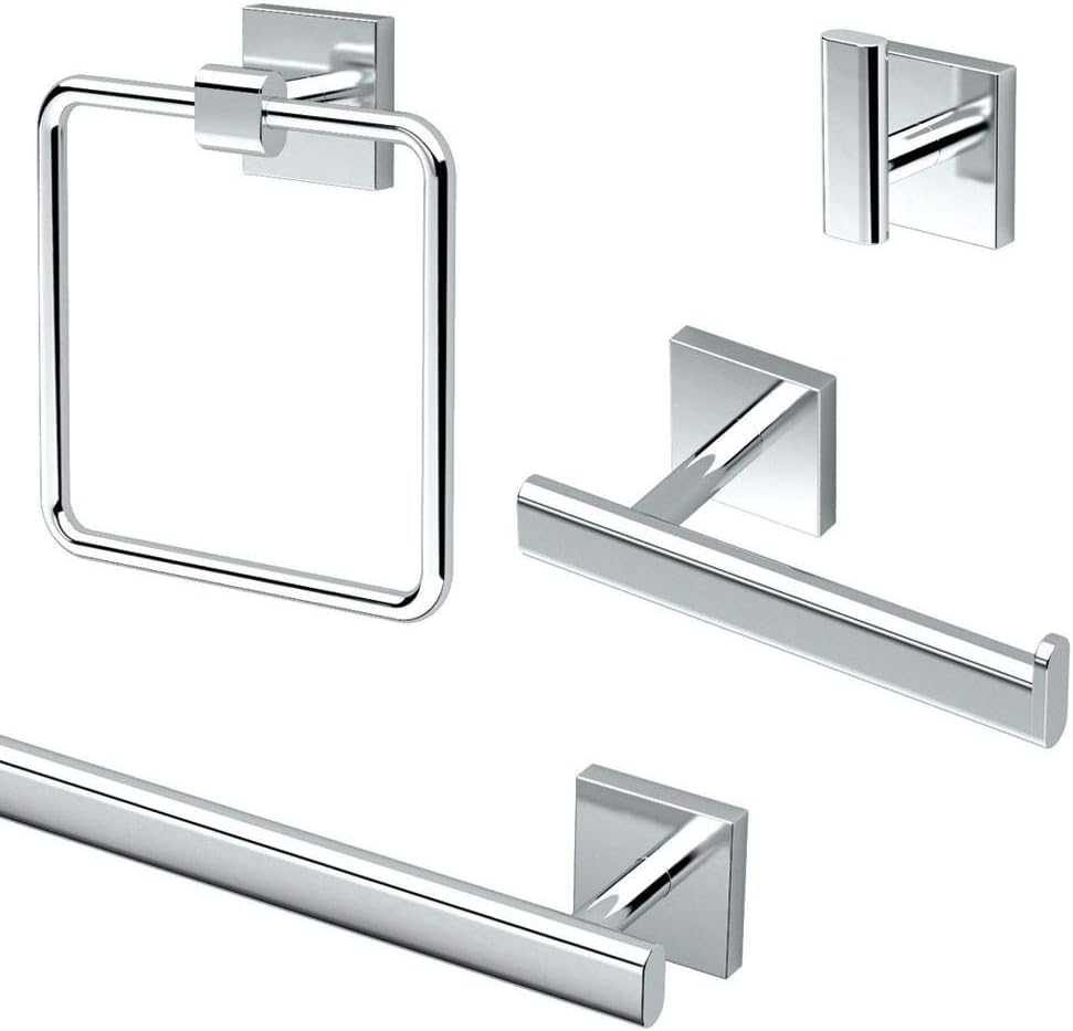 Gatco KA-ELE-4-PC Elevate 4-Piece Bathroom Accessory Kit, Chrome